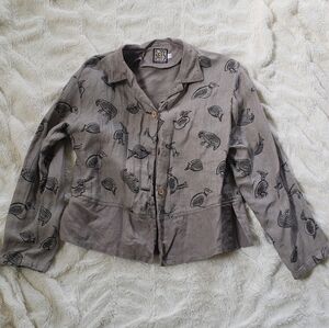 bets by canvasbacks size large button up womens artsy  lagenlook grandmacore